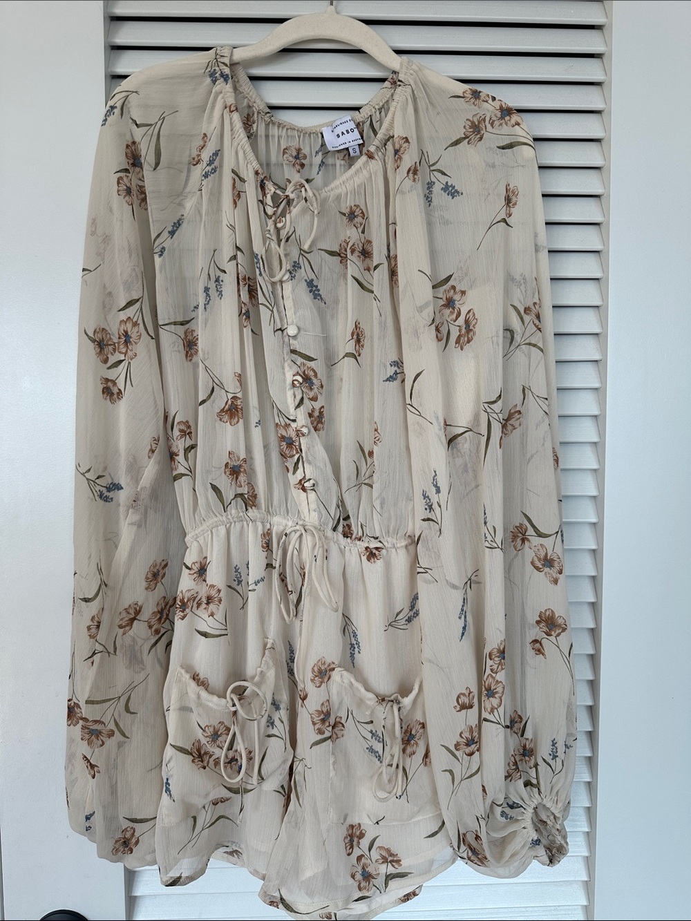 Sabo Floral Cream Boho Playsuit Romper - Picture 1 of 5